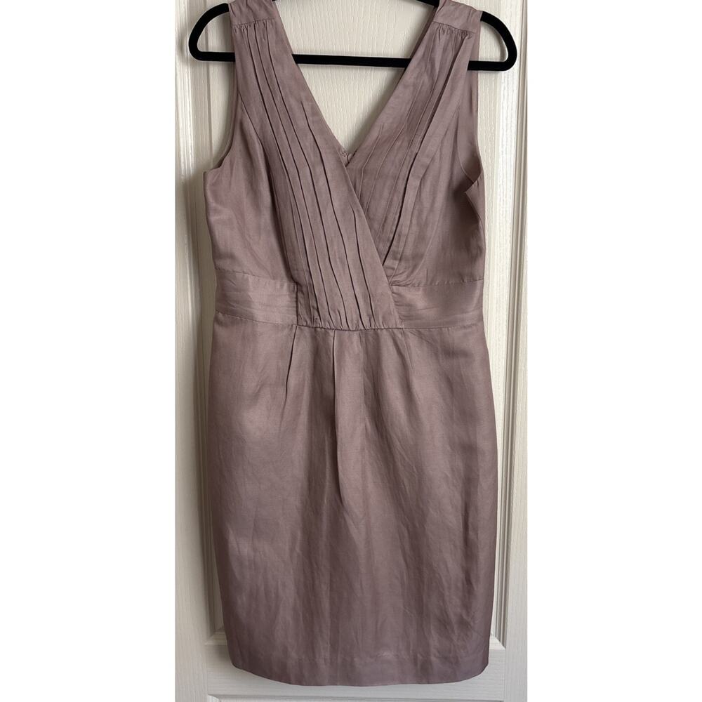 Banana Republic Mauve Linen Blend Dress Size 8 Fully Lined